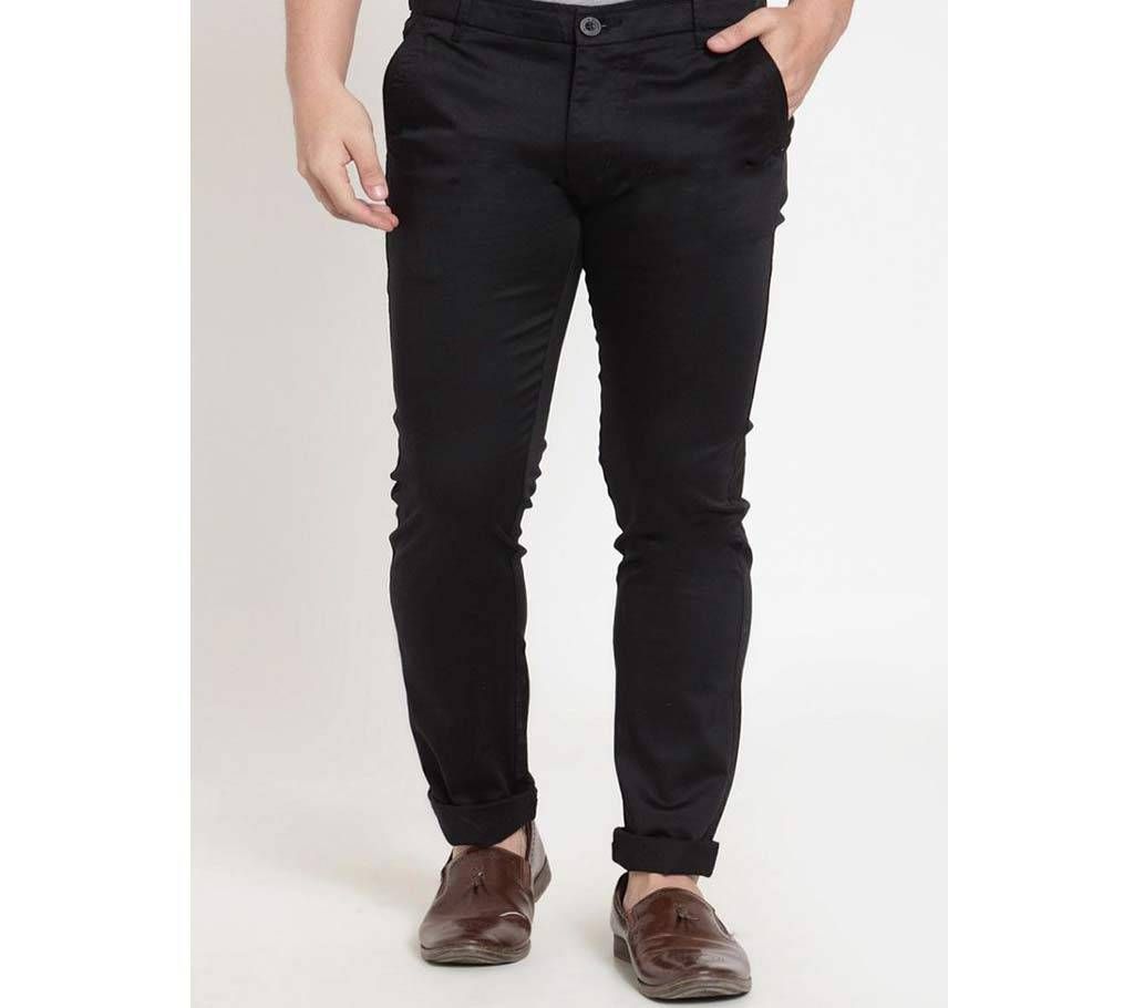 Black Charcoal Gabardine Narrow Pant