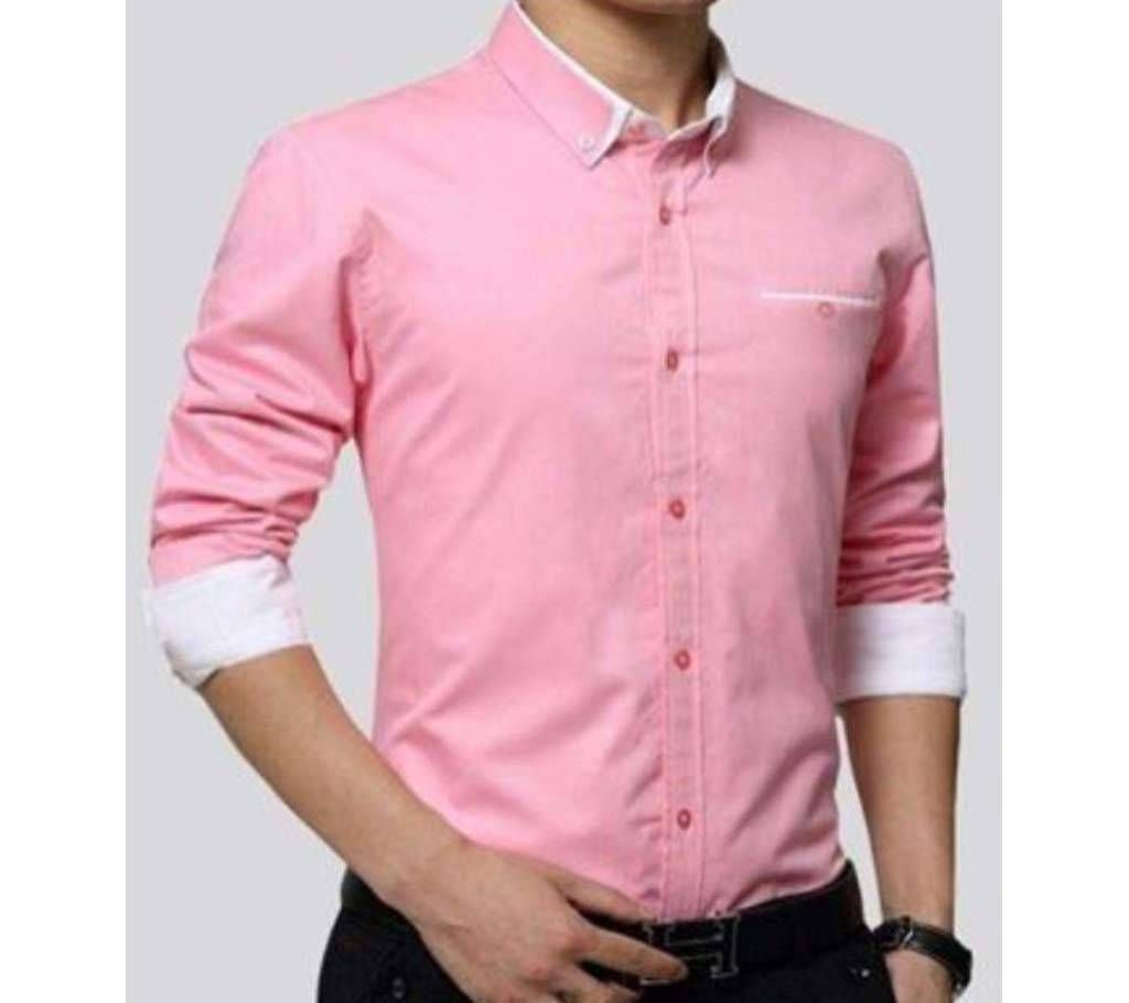 Pink Long Sleeve Casual Shirt For Men12