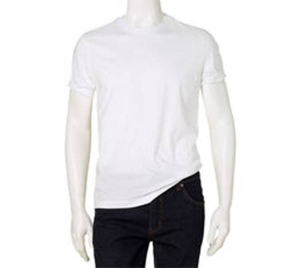 White Color Solid T Shirt (MMST - 01)
