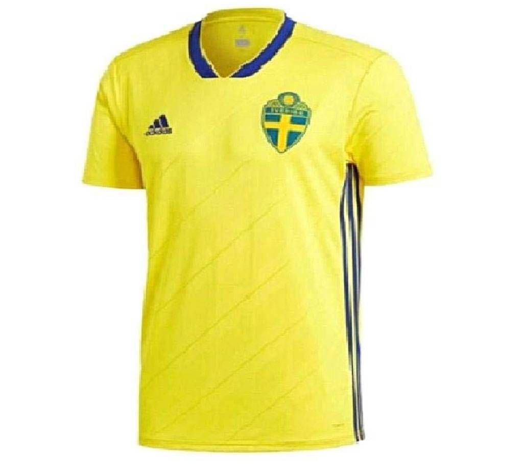 2018 World Cup Sweden Home Short Sleeve Jersey (Copy)