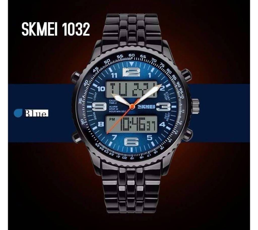 SKMEI LED Digital Watches Men Luxury Brand Military Quartz Watch relogio masculino Top Full Stainless Steel Men Wrist Watch 1032