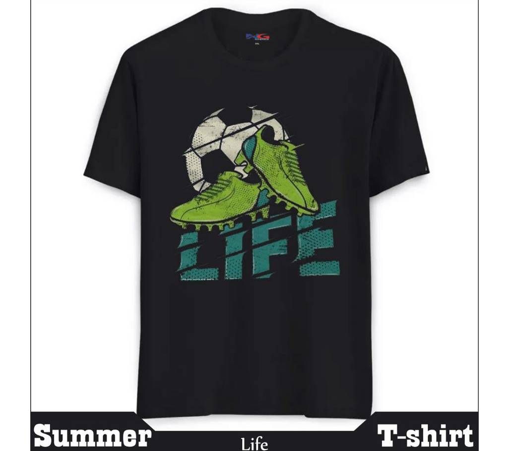 Life Mens Half Sleeve Black T-shirts