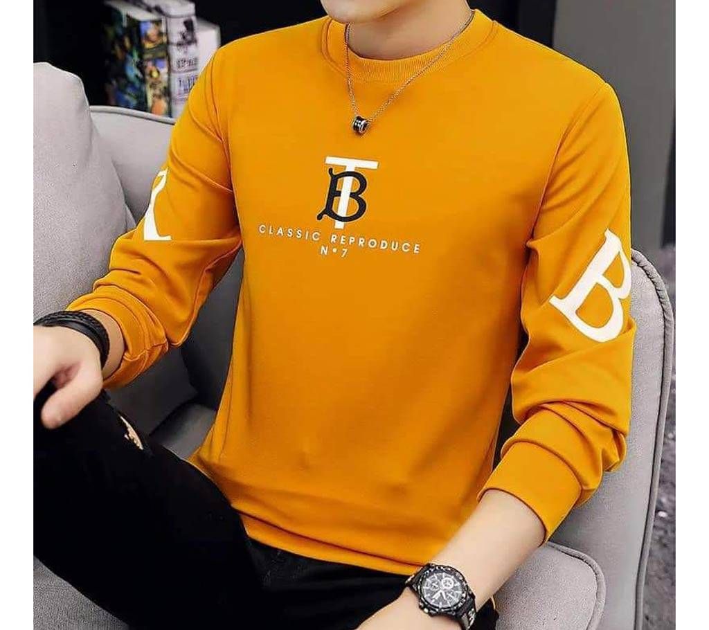 Round Neck Cotton Full Sleeve T Shirt For Men 