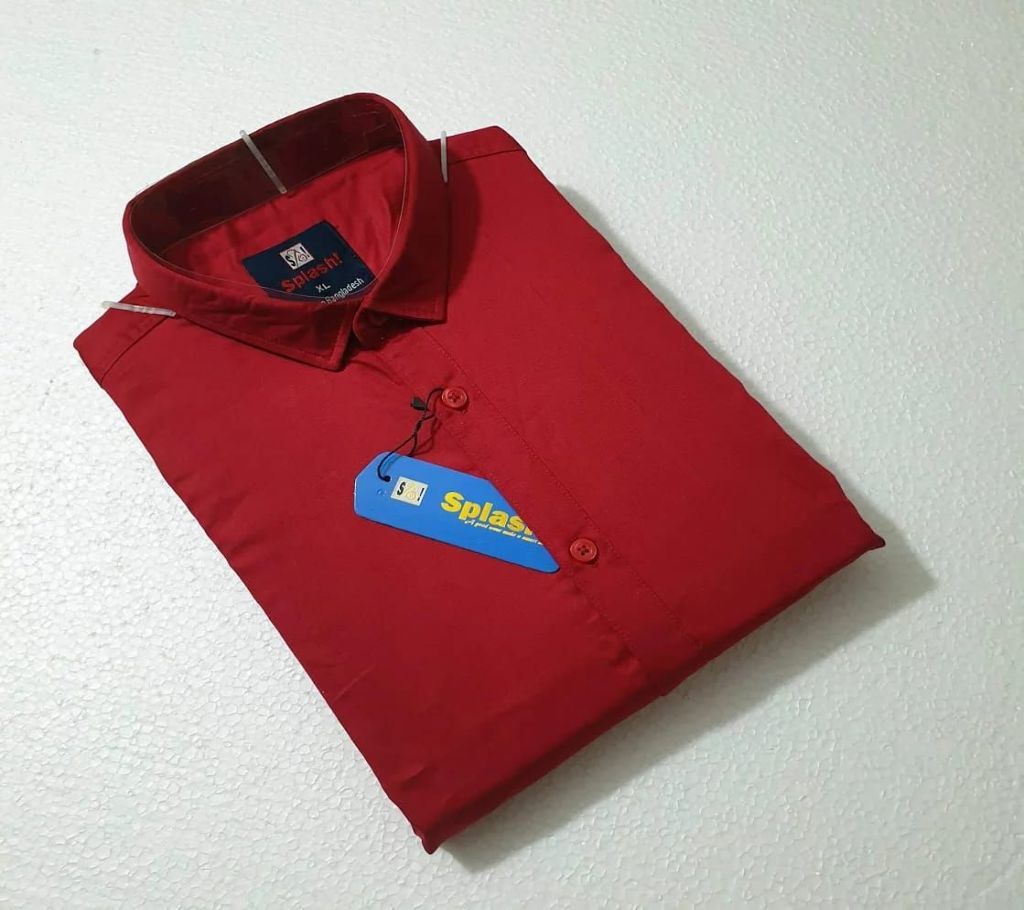 Asian Slim Fit Shirt - Red - GLF