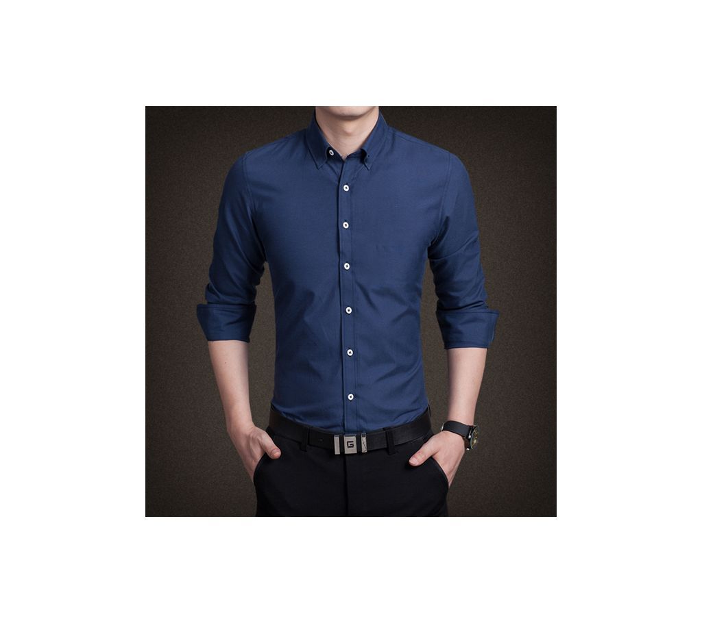 full Sleeve Formal Shirt for men-Navy Blue 