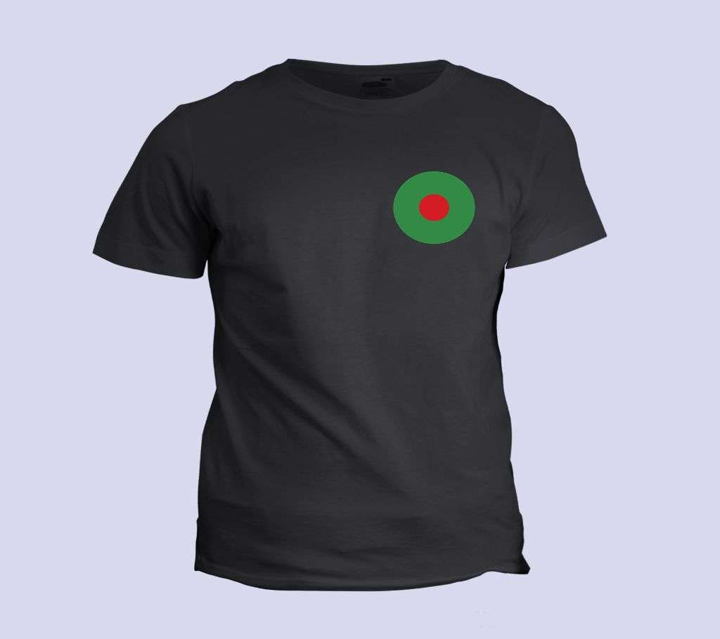 BANGLADESDH FLAG BLACK COTTON TSHIRT FOR MEN