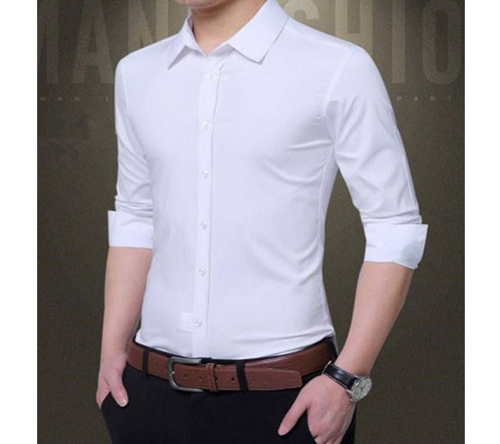 White Full Sleeve Formal Shairt For Men 