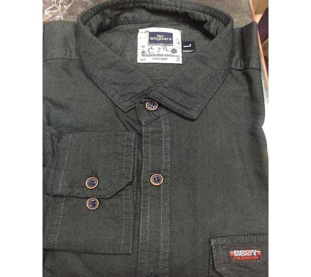 Engbers Cotton Shirt For Men-Black 