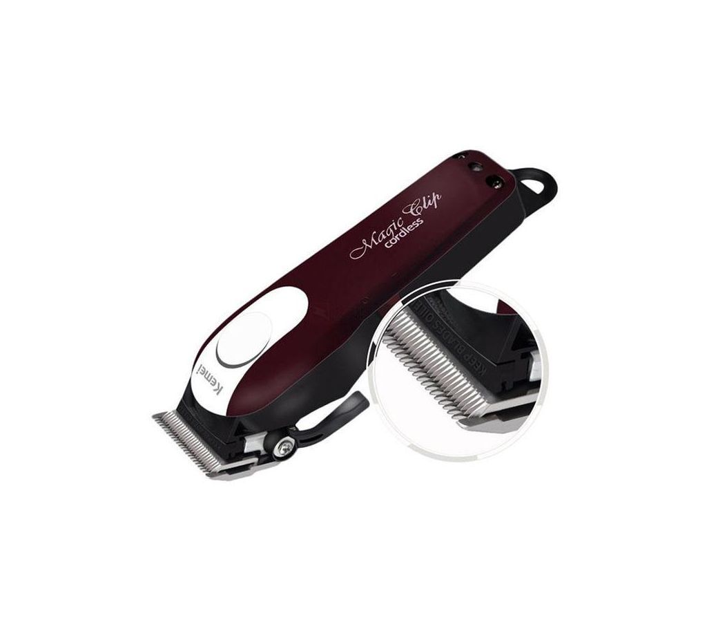 KM-2600 Precision Cordless Electric Hair Clipper - Red
