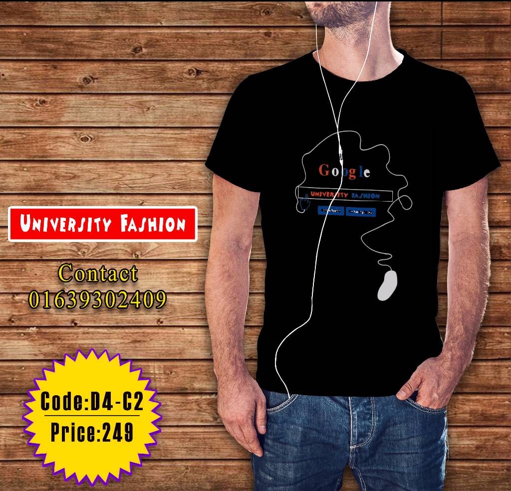 Google University Fashion Gents Half Sleeve T-shirt