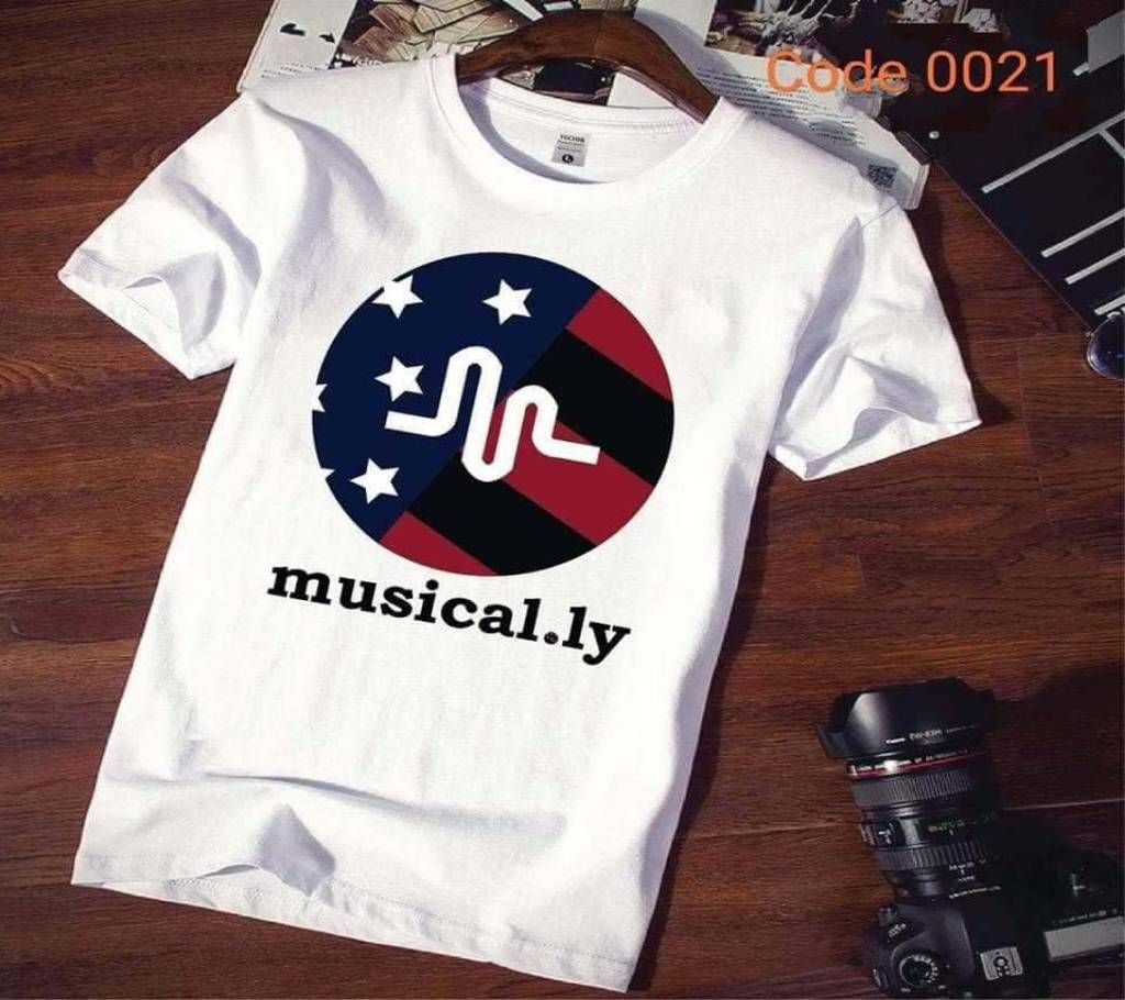 Musical.ly printed cotton t shirt for men 