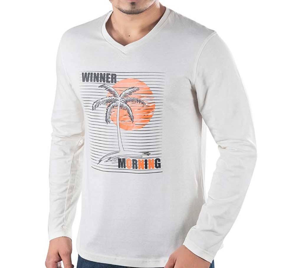 Mens Full Sleeve T-Shirt 43666 - OFF WHITE