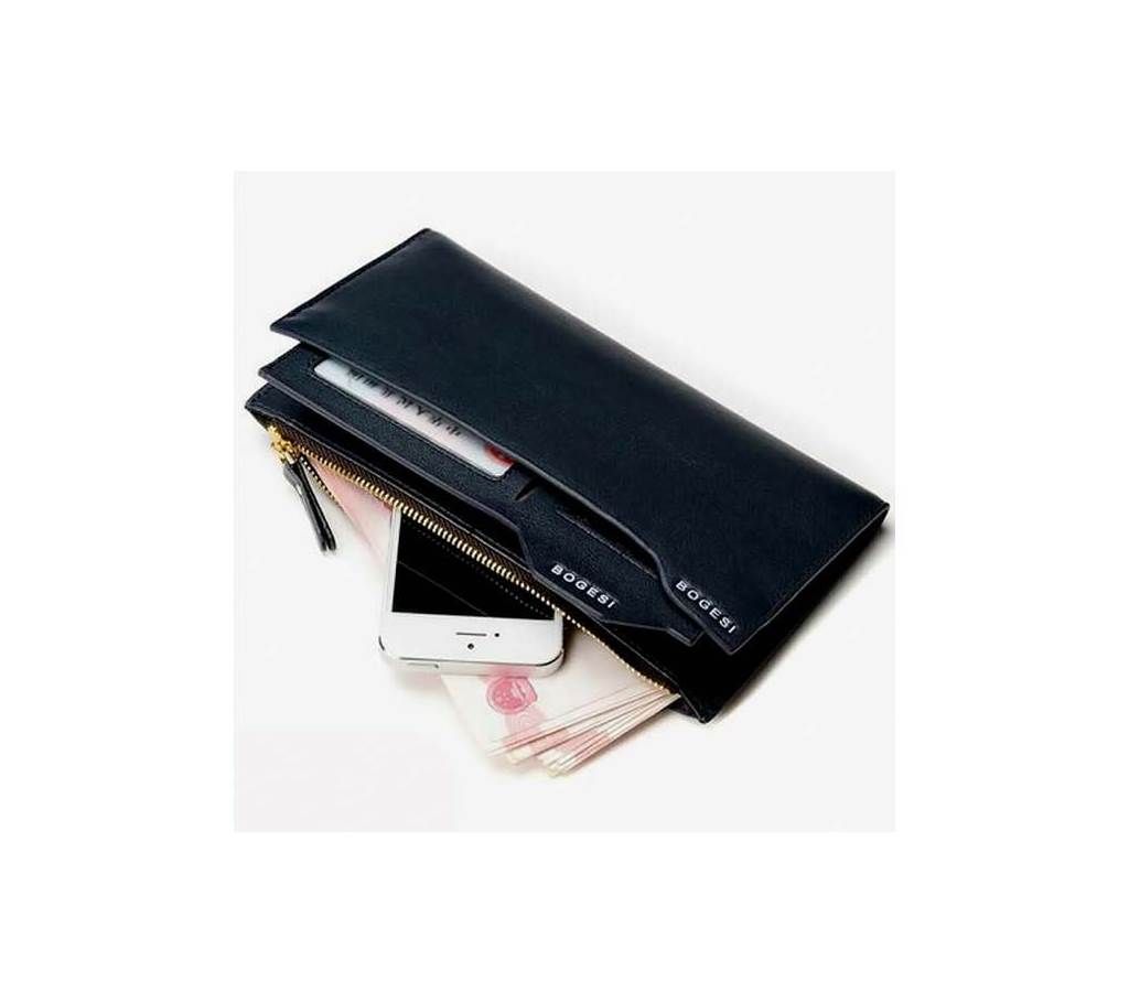 Bogesi Black Leather Wallet for Men