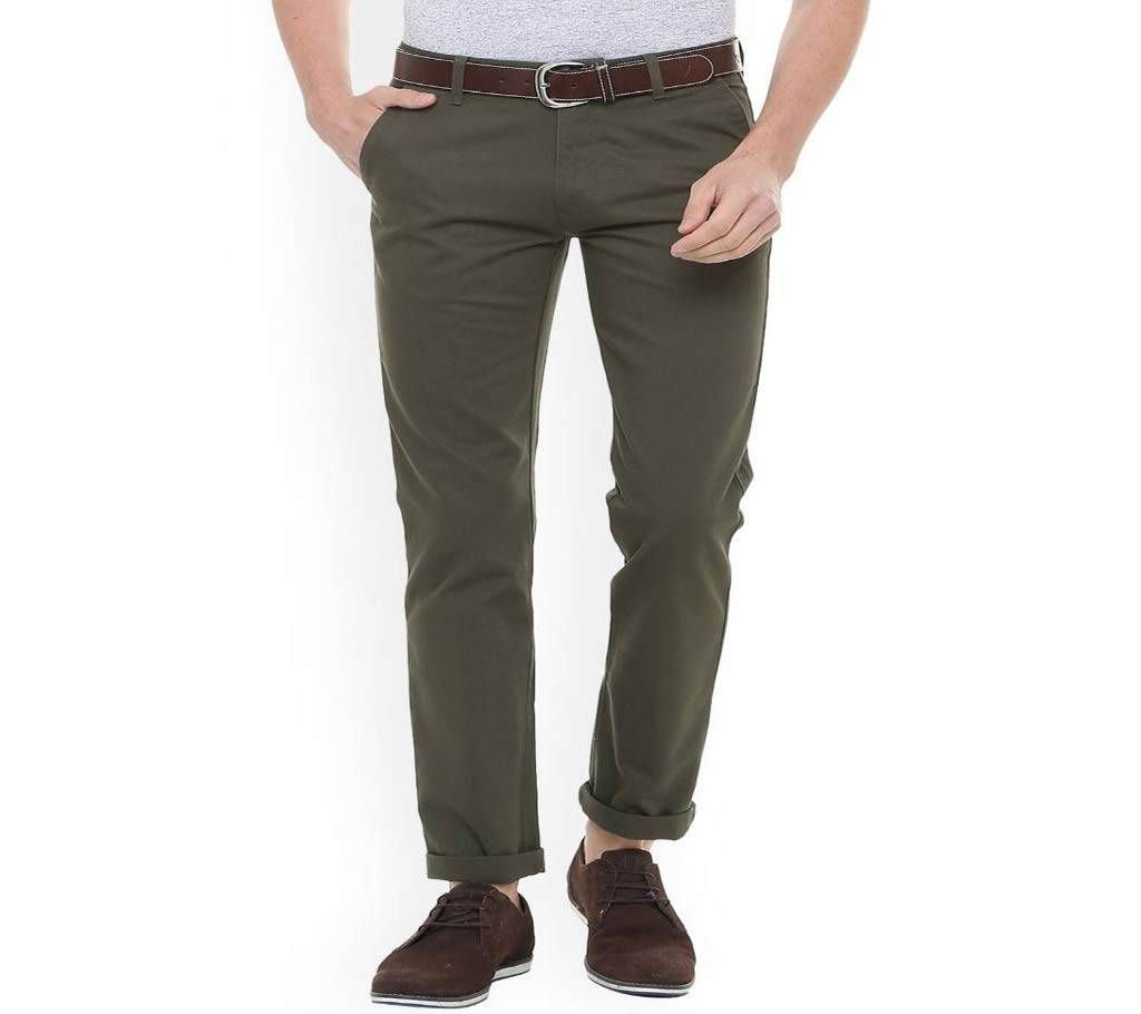 Men gabardine full pants Dark Olive - 03 - Regular -BBF2645 - 5KP1 7933 1A00