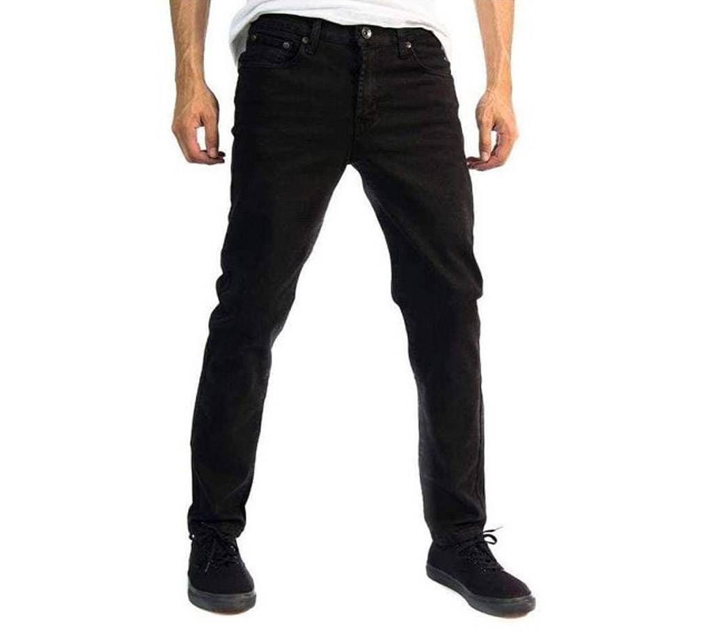 Solid Black Denim Jeans Pant for Men