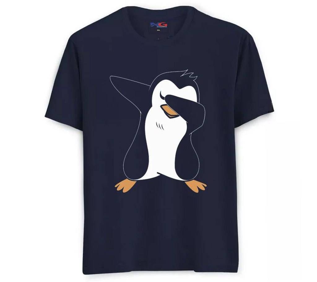 Summer Navy Blue T-shirt Penguin Design