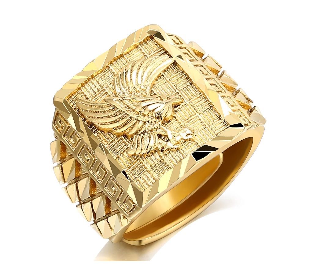 Punk Rock Eagle Men s Ring Luxury Gold Color Resizeable