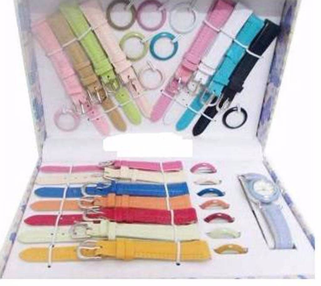16 IN 1 changeable dial ladies watch 