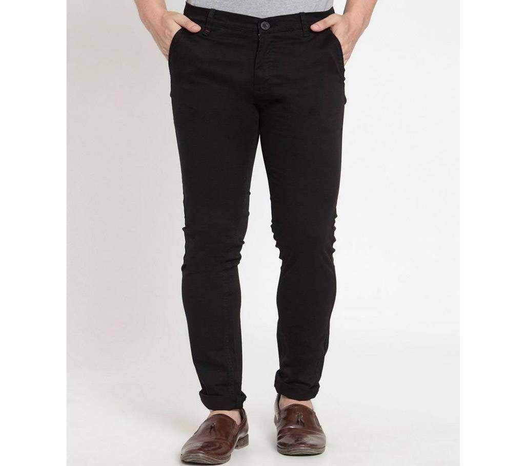 Black Narrow Gabardine Pant 1