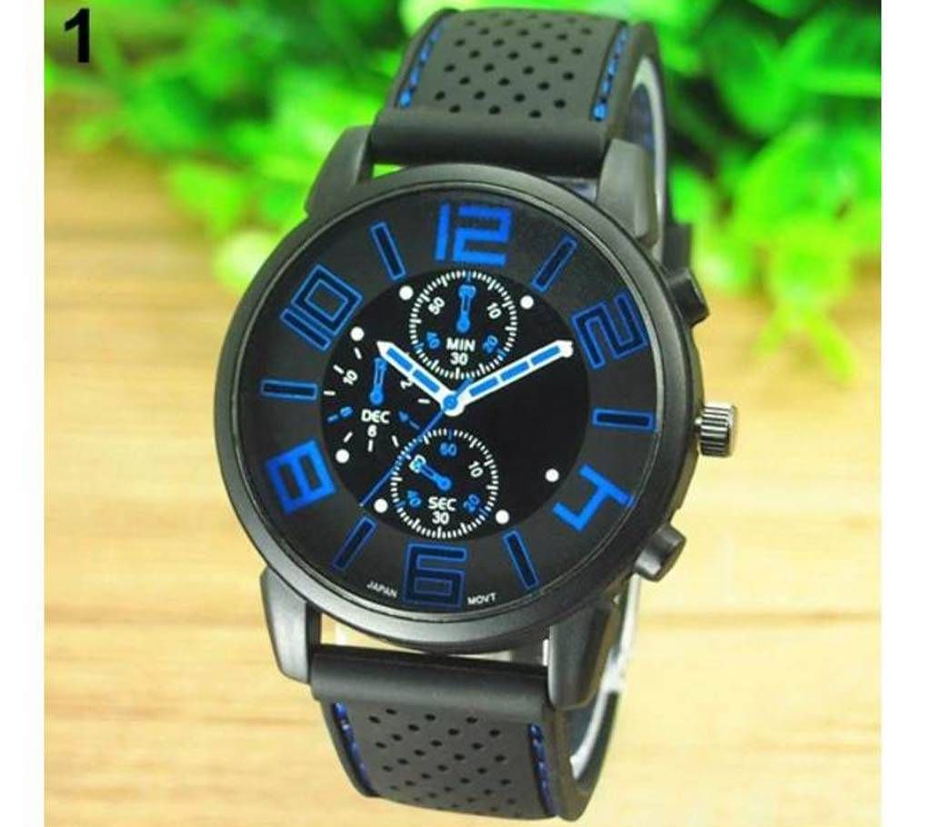 Casual Men Silica Strap Quartz Watch