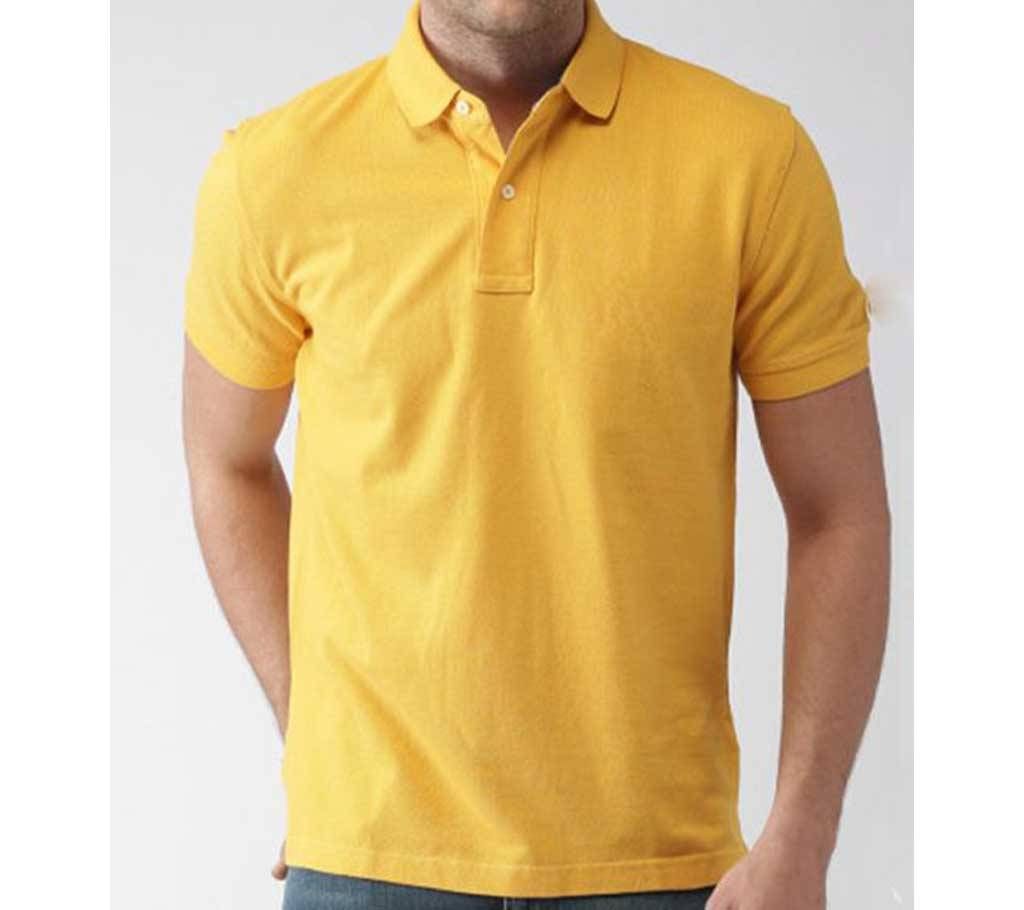 Yellow Cotton Polo Shirt