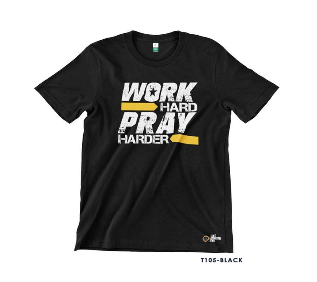 WORK HARD PRAY HARDER Half Sleeve T-Shirt 
