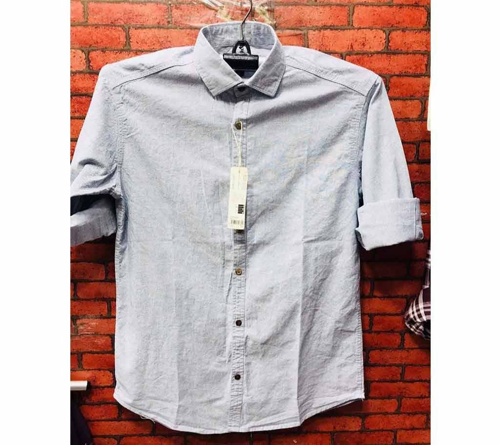 Full Sleeve Casual Shirt For Men - Ash Color 