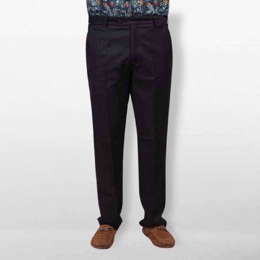 Asmoor Black Cotton Formal Pant For Men