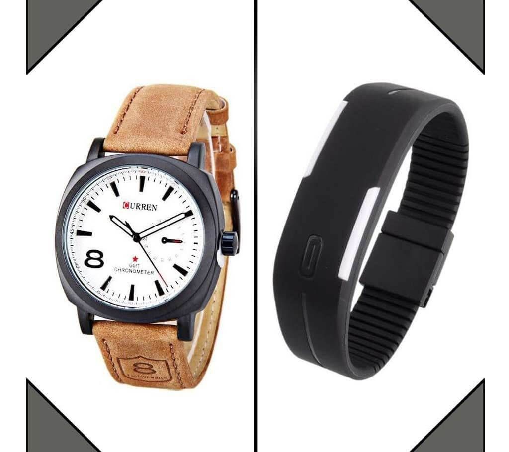 CURREN WATCH+LED SPORTS WATCH COMBO OFFER