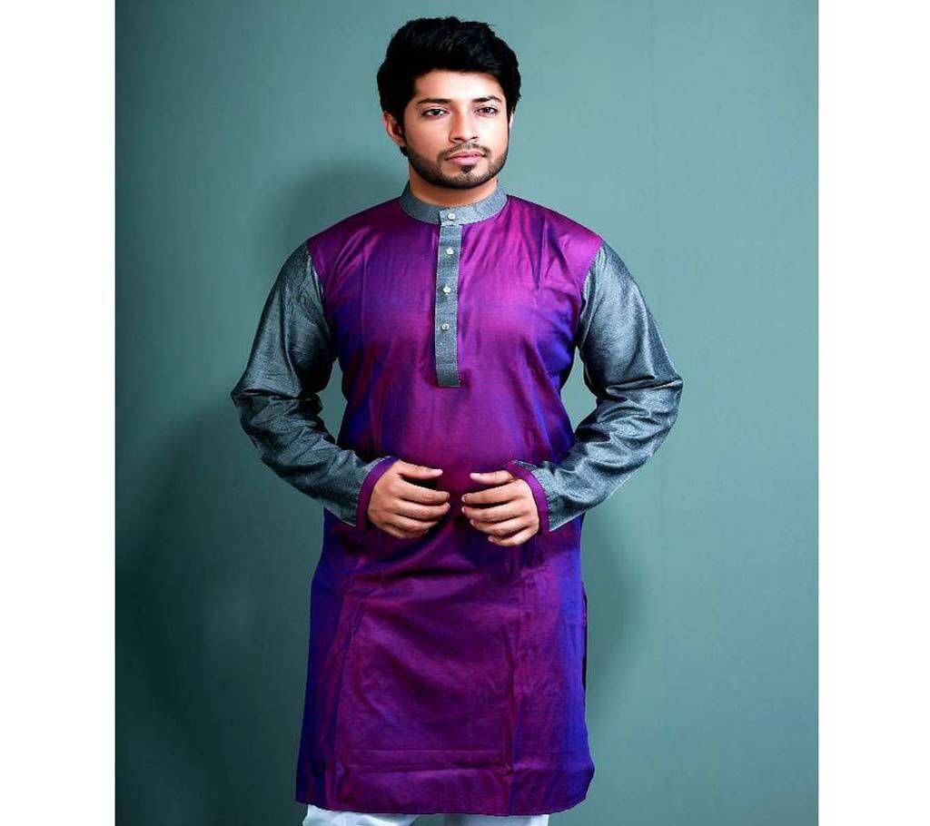 Silk Cotton Semi Long Panjabi