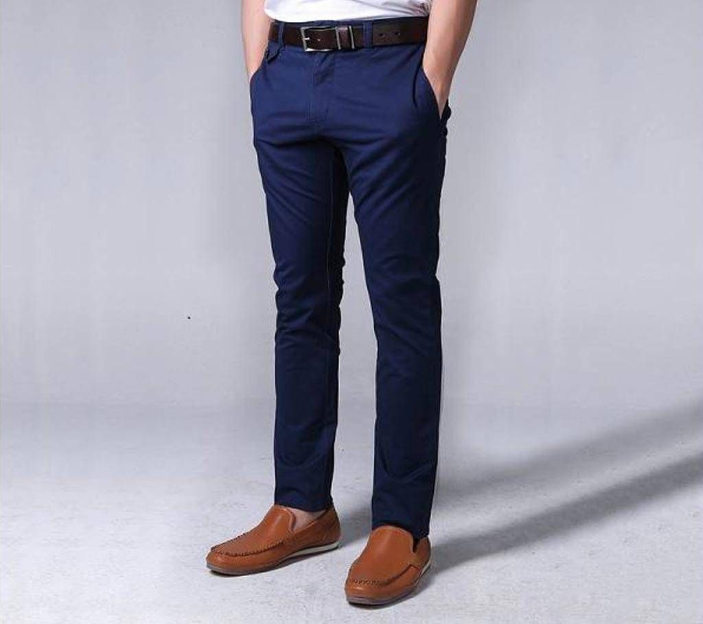 Spring Long Navy blue Pants for men