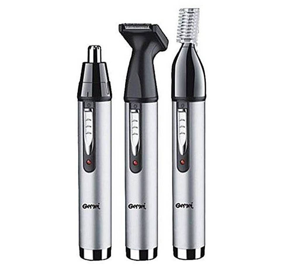 Gemei Rechargeable 3 in 1 Nose And Ear Hair Trimmer - Silver