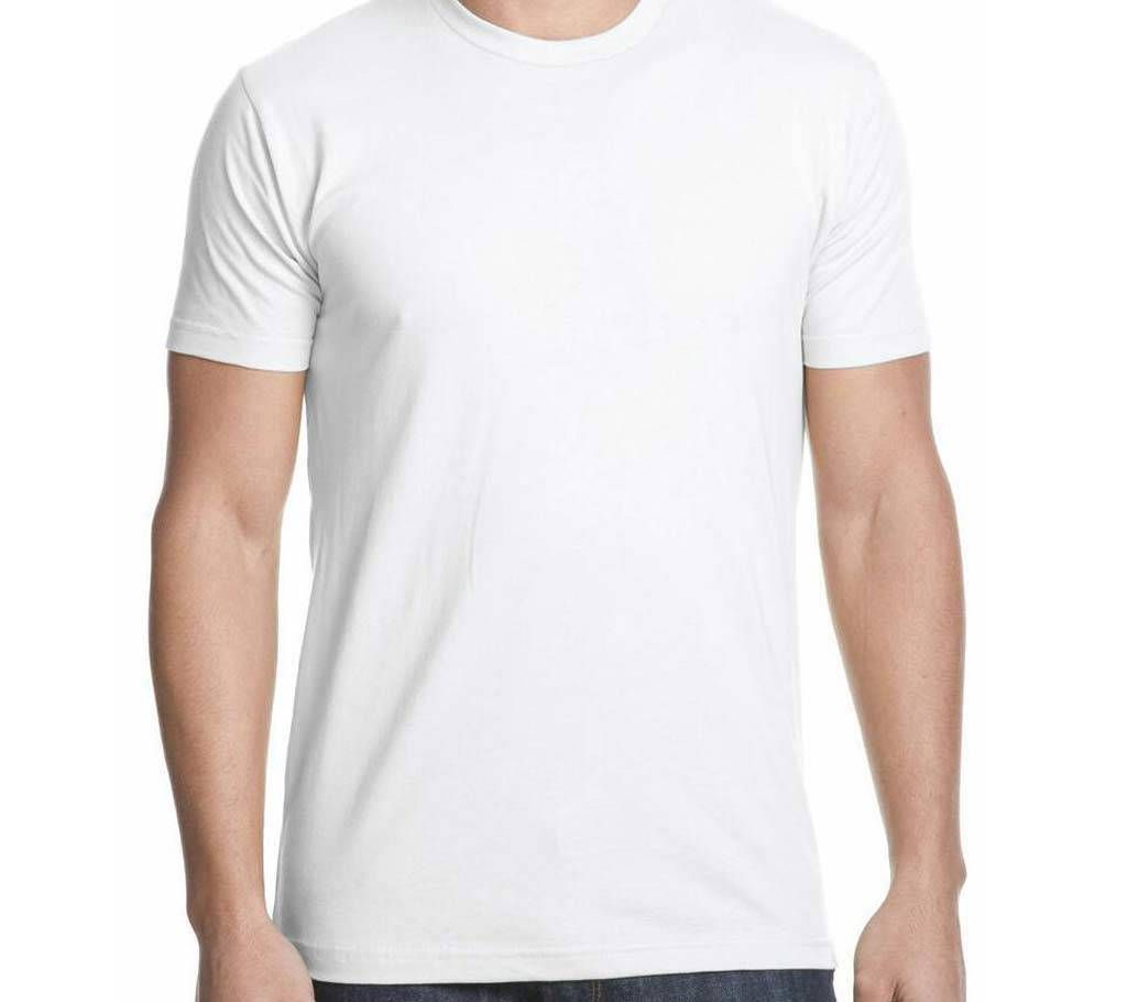 Solid White color Menz Round Neck T-Shirt