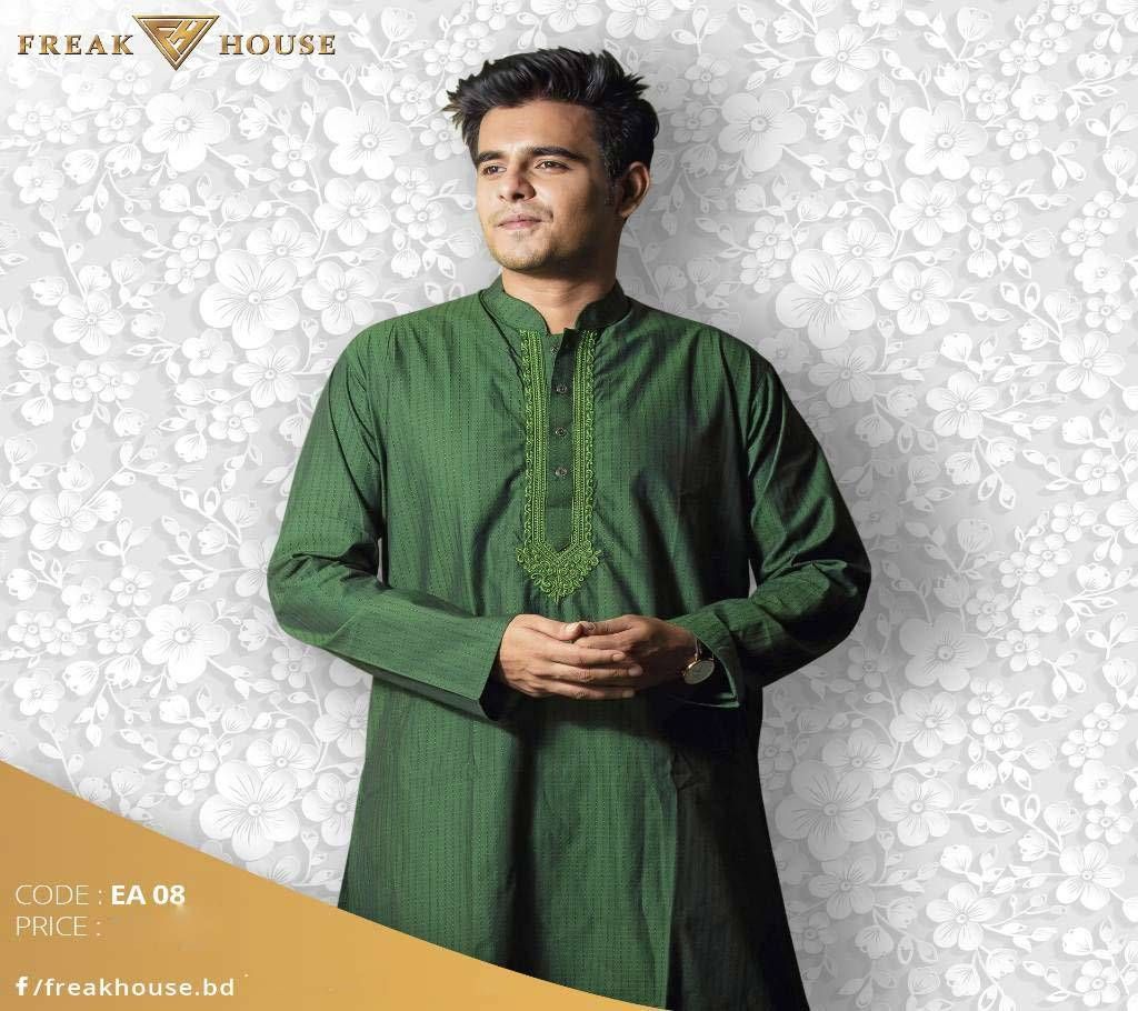 Menz Yarn Dye Cotton Long Panjabi