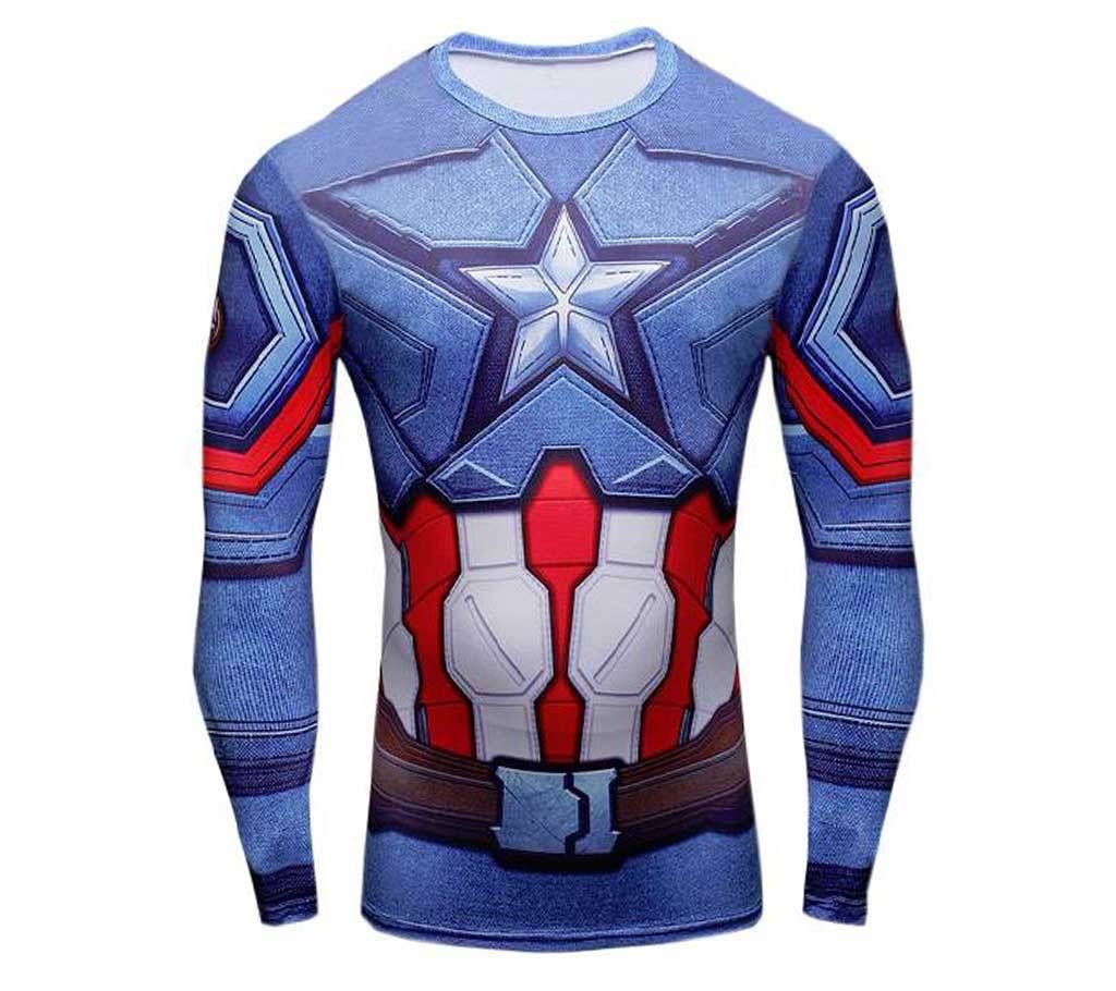 Captain America Menz Full Sleeve T-Shirt