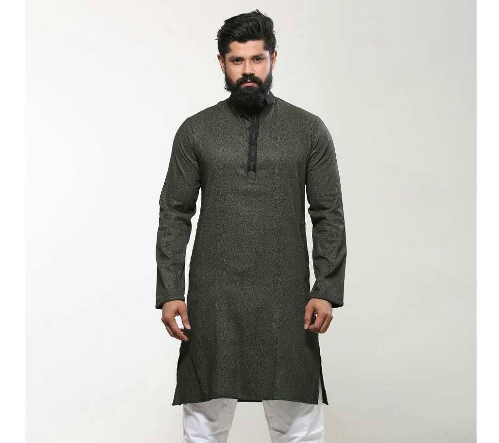 China Cotton Men's Punjabi  Deep Olive Distort