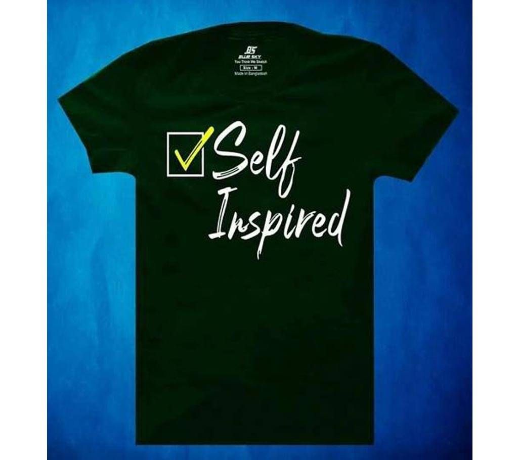 Self Inspired Mens Half  sleeve  cotton T-shirt-Green 