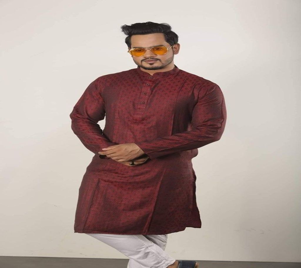 Cotton Panjabi for men  (Red + Maroon) - ILS