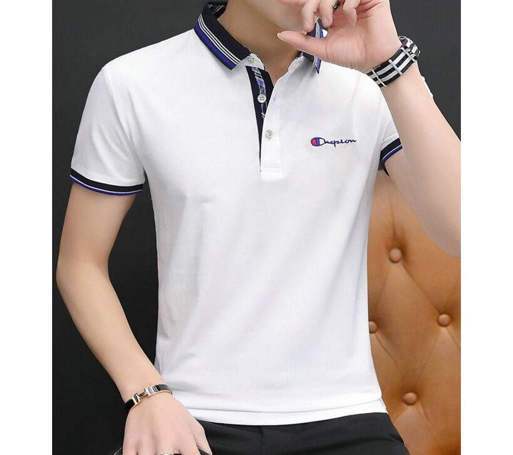 Mens Formal Polo T Shirt White 