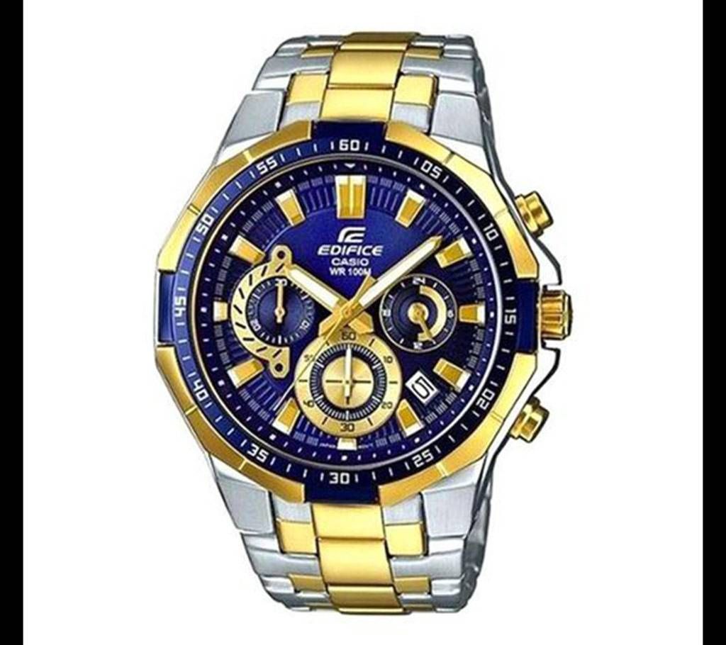 Casio Silver and Golden Chronograph Wrist Watch
