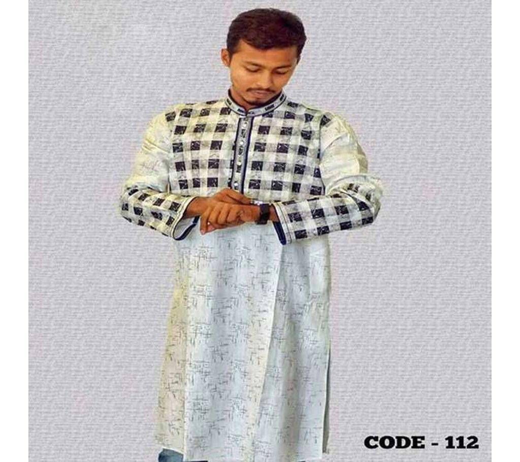 Indian gents semi long cotton punjabi 