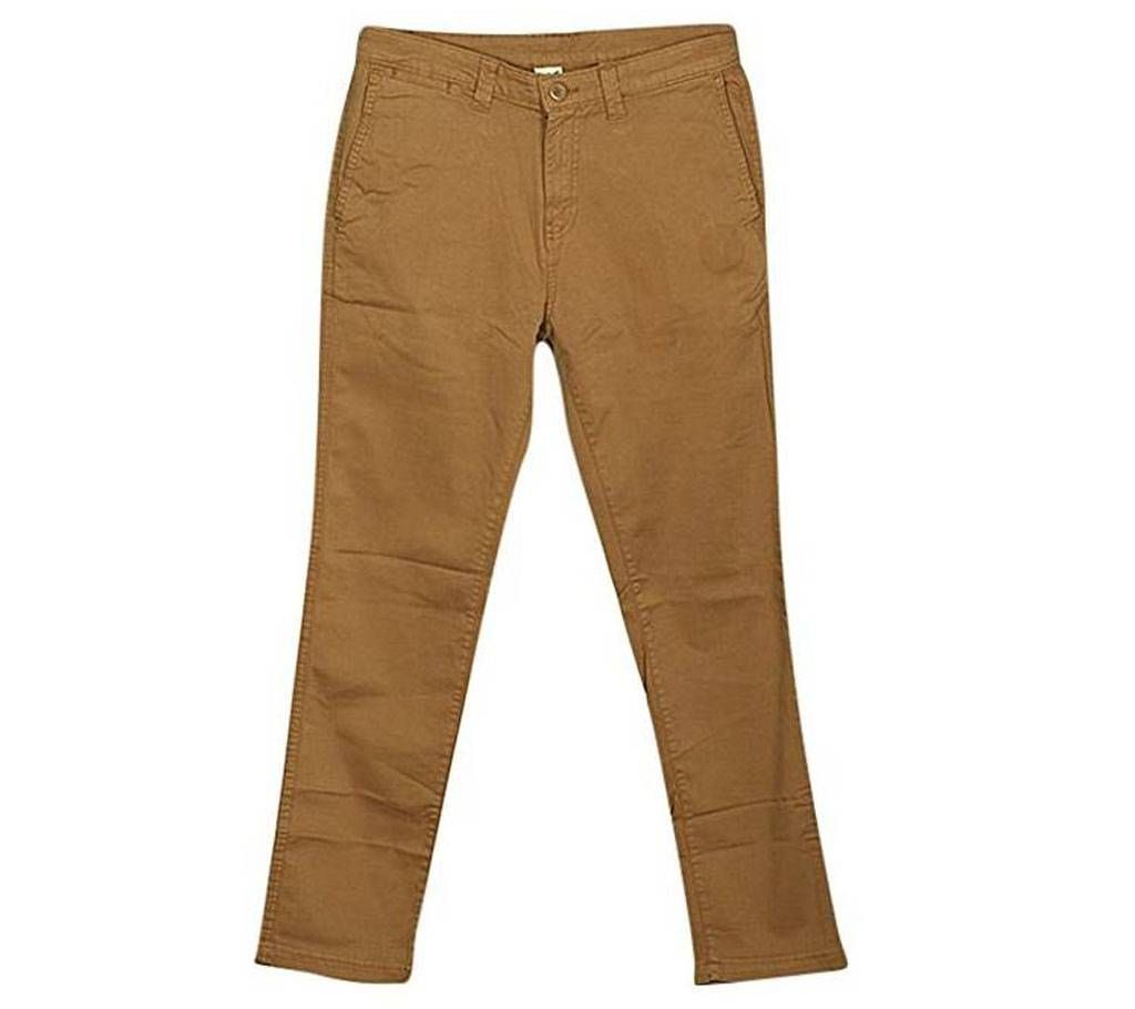 Khaki Cotton Stretchable Gabardine Pant for Men