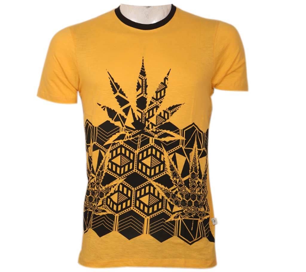 Weed Leaf Menz Round Neck T-Shirt