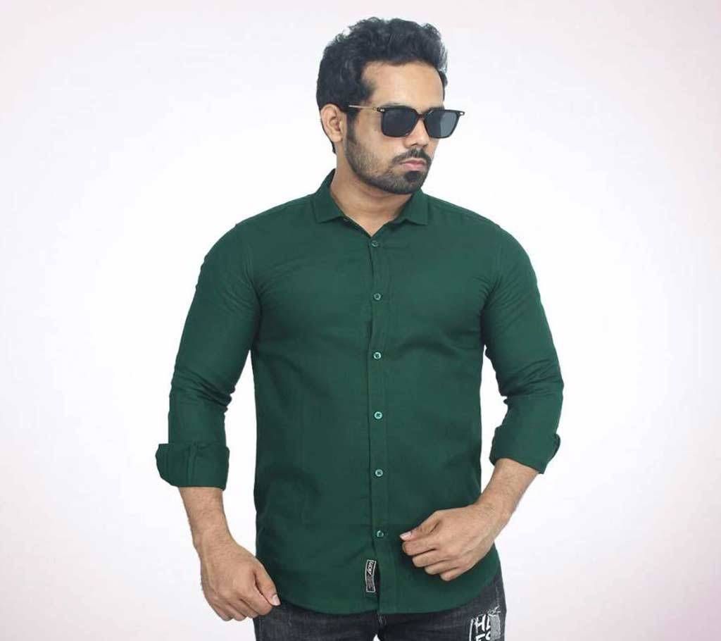 Green Panama Gents Full Sleeve Casual Shirt