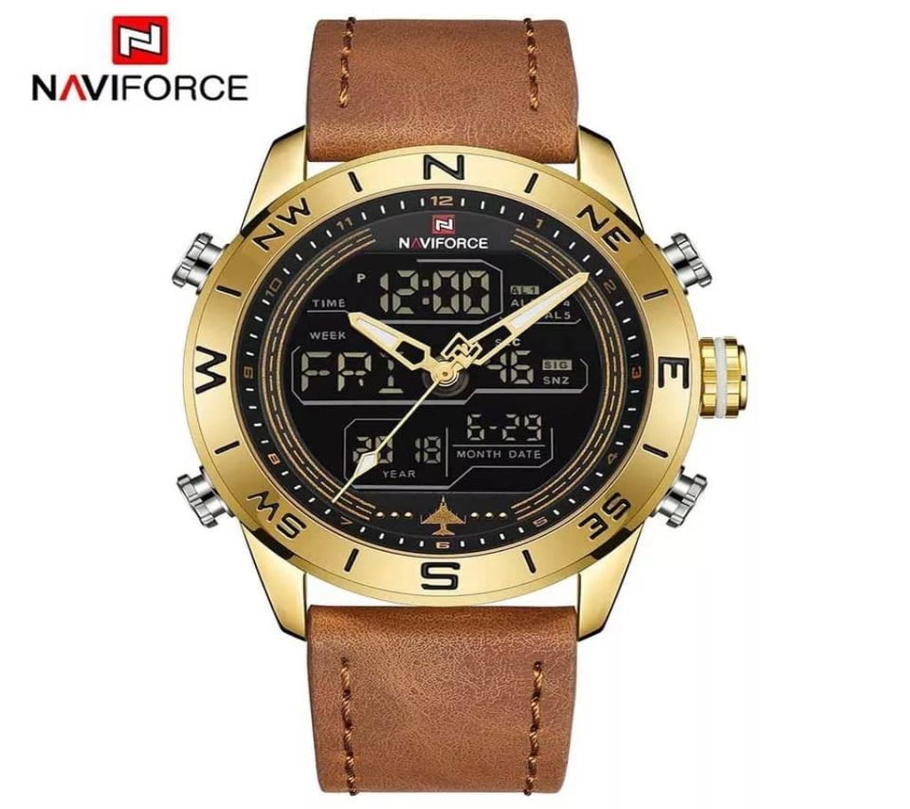 NAVIFORCE 9144 Fashion Gold Men Sport Watch