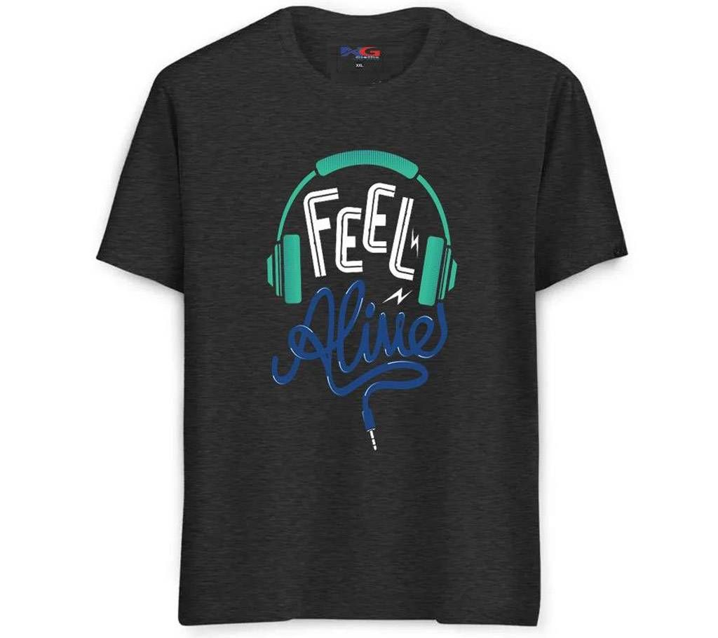Summer Black T-shirt Feel Alive Design