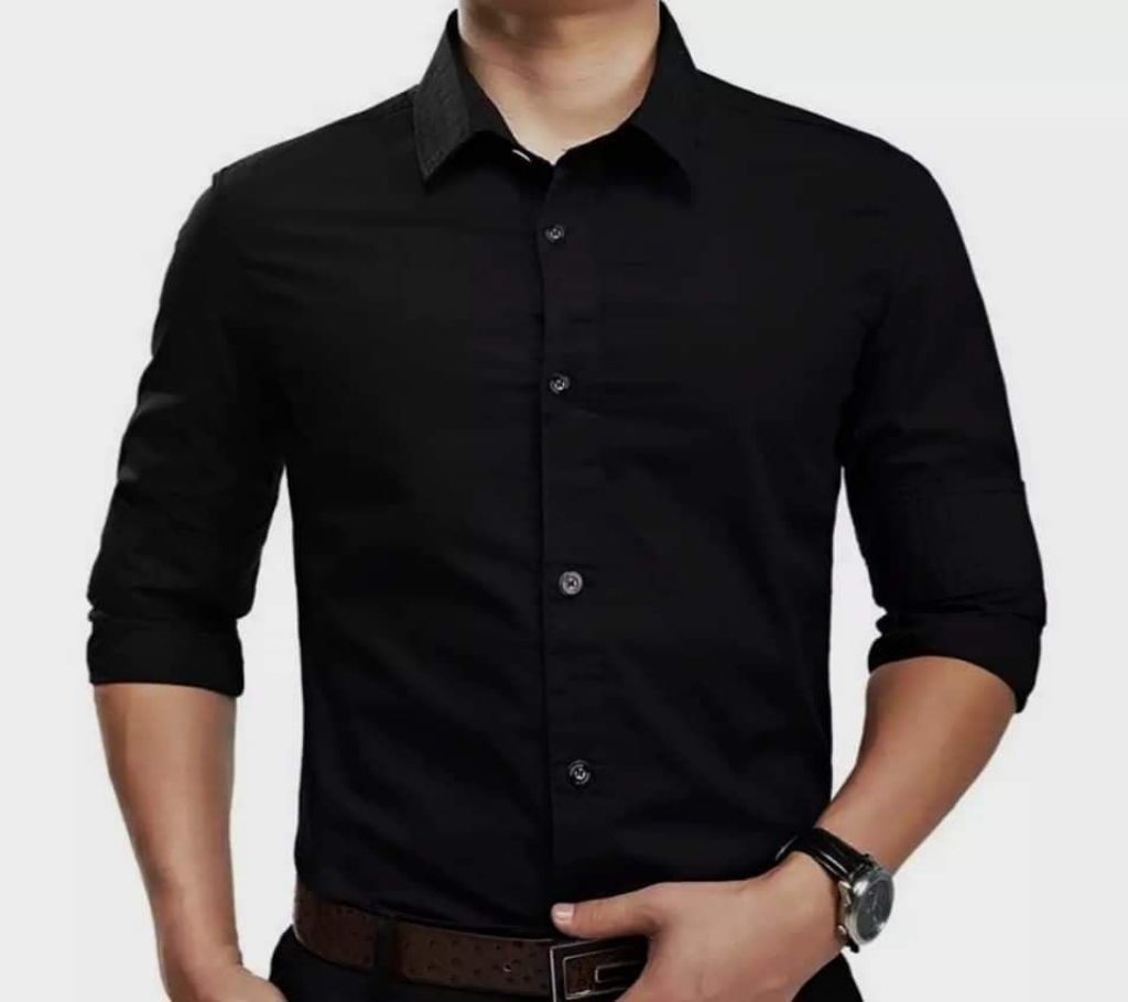 Mens Casual Smart Shirt - 4 - Black