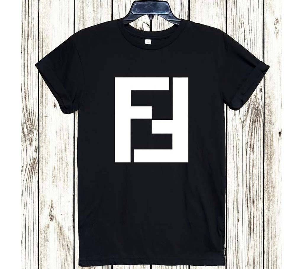 Mens Grey Cotton Round Neck  t-shirt