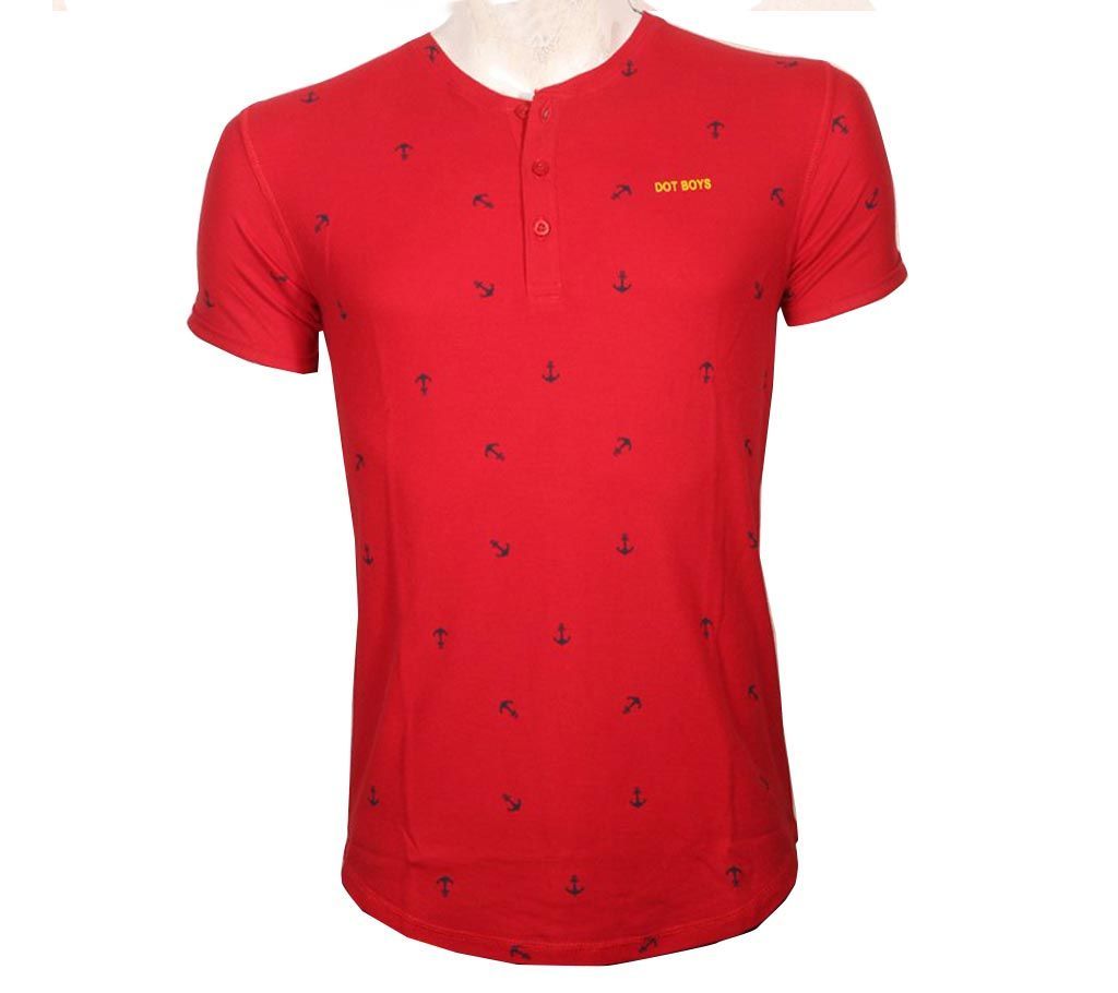 Gents Half Sleeve Red PK T-Shirt