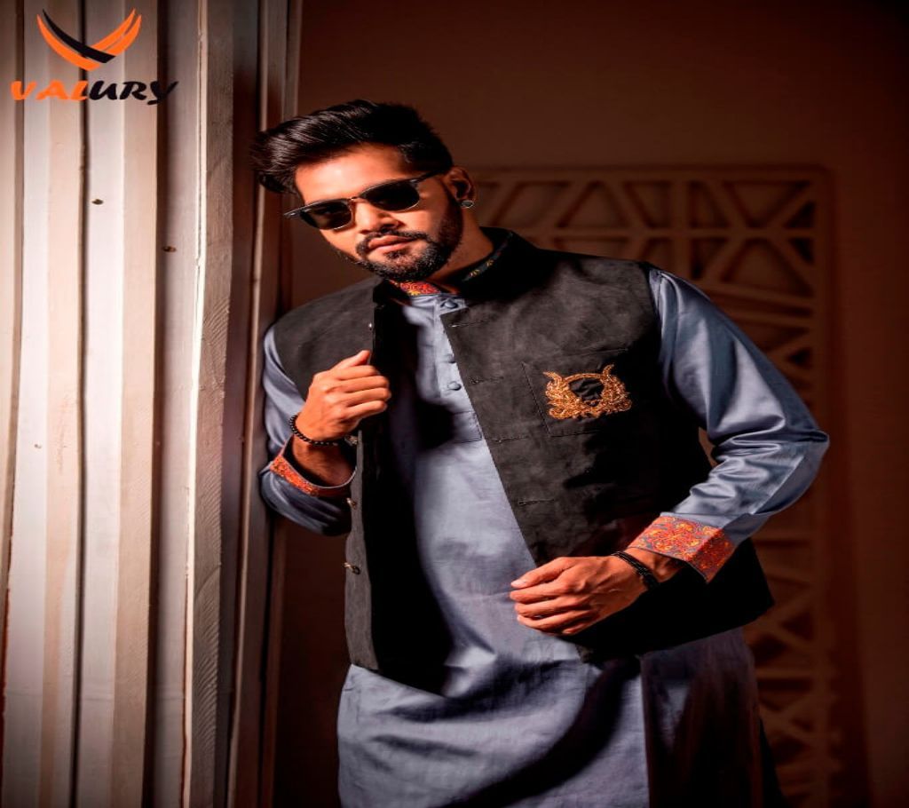 Ash Embroidery Panjabi